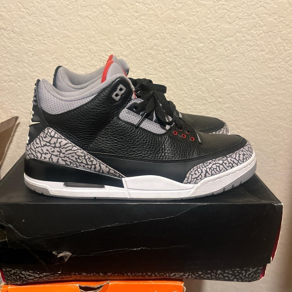 Nike Air Jordan 3 Retro Black Cement Basketball Shoes Sneakers Size 13